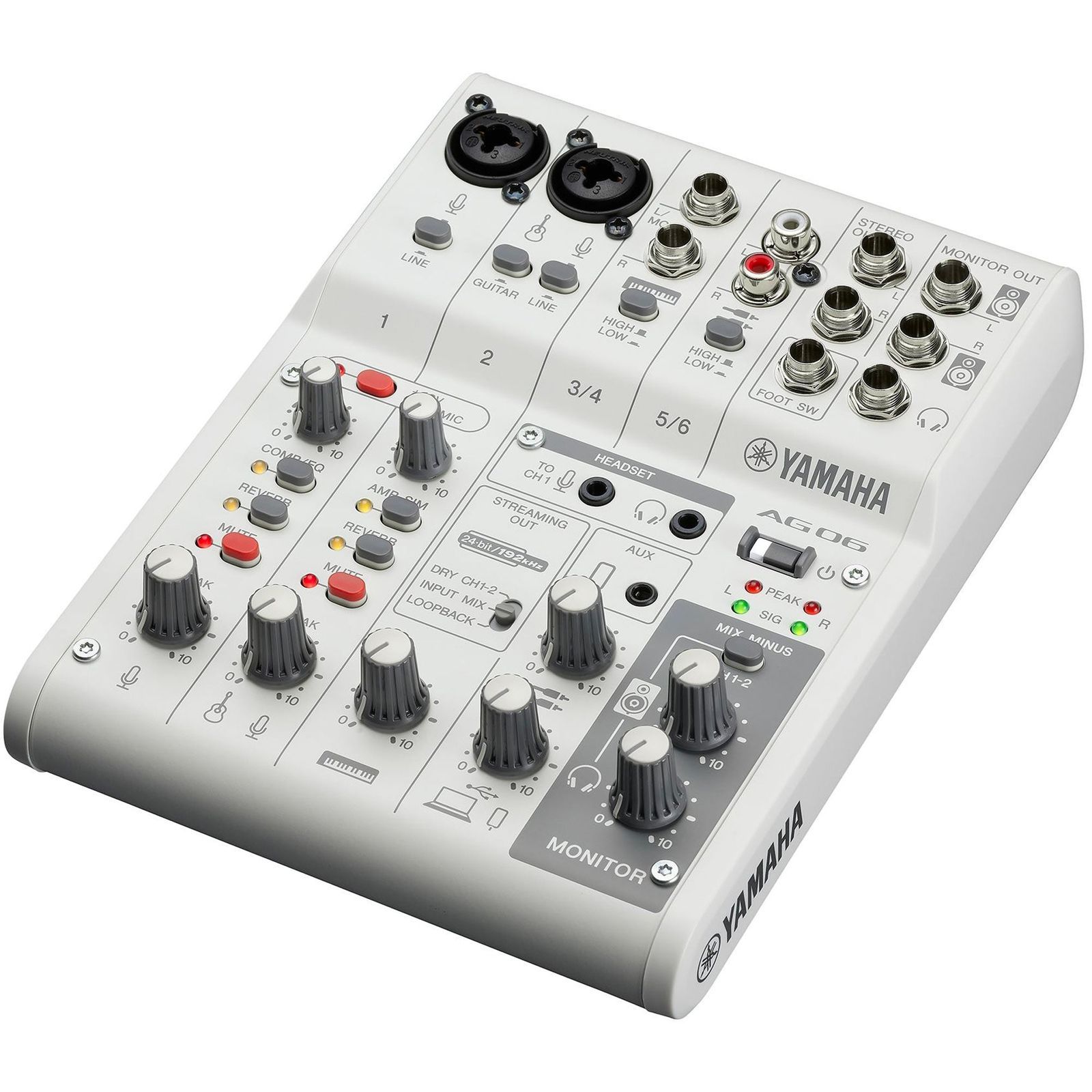 Yamaha AG06MK2 6-Channel Mixer USB Interface White - Image 2